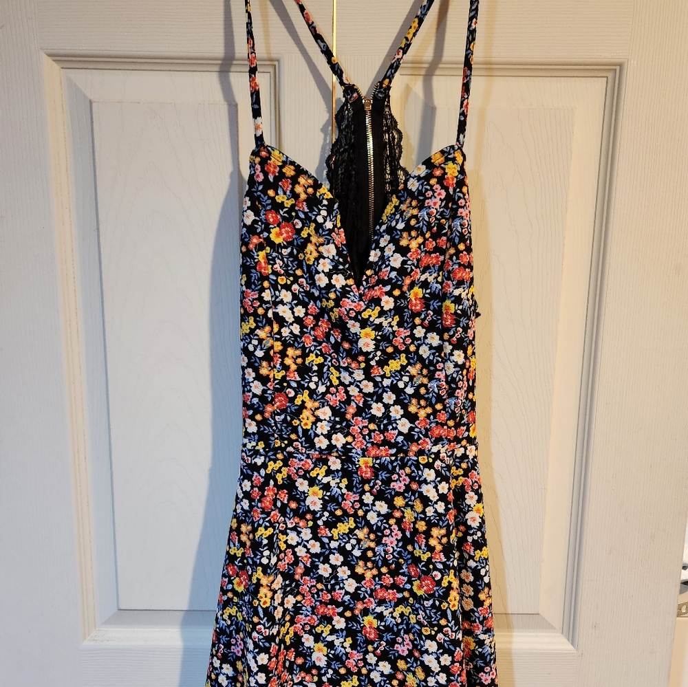 No boundaries notch neck skater girl dress
